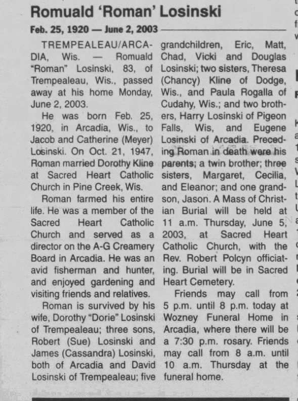 Clipping from The Winona Daily News
